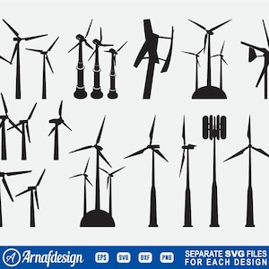 Wind Turbine SVG, Windmill svg, Gristmill svg, Water Mill, Turbine, Clipart, Cut Files for Silhouette, Files for Cricut, Vector, dxf, png
