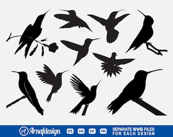 Hummingbird svg, Flying bird svg, bird svg, Clipart, Cut Files for Silhouette, Files for Cricut, Vector, dxf, png, Design