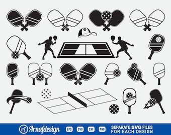 Pickleball #2 SVG, Pickleball Player svg, sport svg, clipart, gesneden bestanden voor silhouette, bestanden voor Cricut, Vector, dxf, png, ontwerp