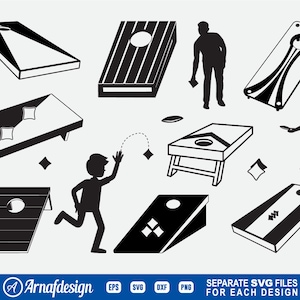 Cornhole svg, Cornhole Boards svg, Cornhole Playing, Cornhole Player, Clipart, Cut Files for Silhouette, Files for Cricut, Vector, dxf, png