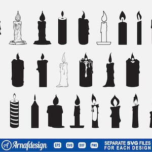 Candle svg, Birthday Candle svg, Candle Clipart, Candle Cut Files, Silhouette, Cricut, Vector, eps, dxf, png, t-shirt, Design