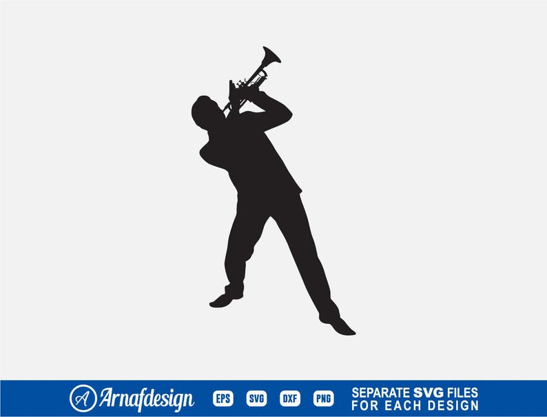 Trumpet Player SVG, Jazz Musician Svg Vector, Silhouette, Cricut ...