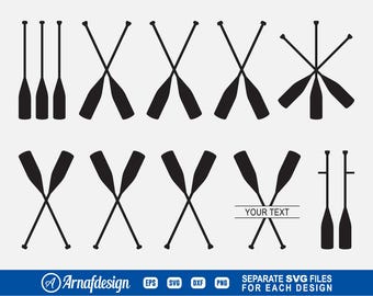 Canoe Paddle SVG, Canoe Oars svg, Boating svg, Vector, Silhouette, Cricut, Clipart, Cut files, Png, Dxf, T-shirt design