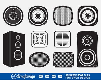 Speaker SVG, Loud speaker svg, Music svg, Audio svg, Clipart, Cut Files for Silhouette, Files for Cricut, Vector, dxf, png, Design