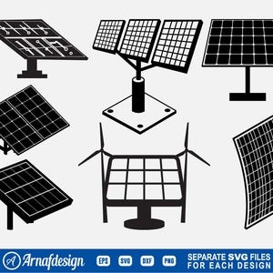 Solar Panel SVG, Solar svg, Renewable Energy svg, Solar Power svg, Clipart, Cut Files for Silhouette, Files for Cricut, Vector, dxf, png