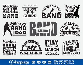 Marching Band svg, Band svg, Marching svg, Music svg, Clipart, Pliki do cięcia dla sylwetki, Pliki dla Cricut, Wektor, dxf, png, Projekt