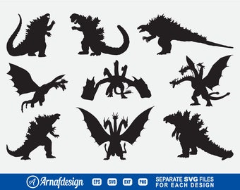 Godzilla SVG, Rodan Godzilla svg, Godzilla Monster svg, Ghidorah svg, Clipart, Cut Files for Silhouette, Files for Cricut, Vector, dxf, png