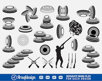Clay Target SVG, Cuttable Design, Trapshooting svg, Skeet Shooting, pull svg, Clipart, Silhouette, Files for Cricut, Vector, dxf, png