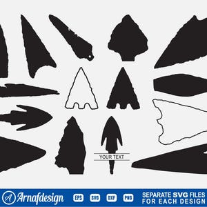 Arrowhead SVG, Indian Arrowhead svg, Spear svg, Bowhunting svg, Bowhunter svg, Clipart, Cut Files for Silhouette, Cricut, Vector, dxf, png