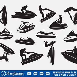 Jet Ski SVG, Wave Runner svg, Beach svg, Jet skiing sport, Jet Skiing Clip Art, Vector, Cut file, for silhouette, svg, eps, dxf, png