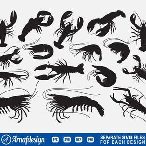 Crawfish svg, Clipart, Cut Files for Silhouette, Files for Cricut, Vector, dxf, png, Design