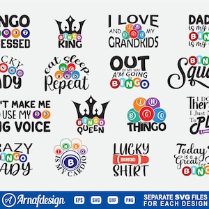 Bingo #3 SVG Bundle, Bingo funny svg, Bingo quotes bundle, Bingo design svg, Bingo gift, Bingo Games, Crazy bingo, Bingo Cutting File