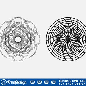 Spirograph SVG, Geometric Svg, Clipart, Cut Files for Silhouette, Files ...