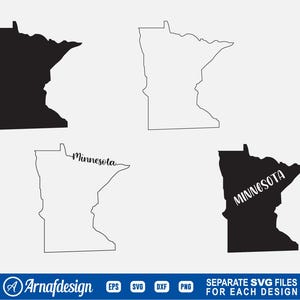 Minnesota SVG, Minnesota Map svg, Minnesota Cut Files | United States of America Vector Files | Minnesota Vector | MN Map Clip Art
