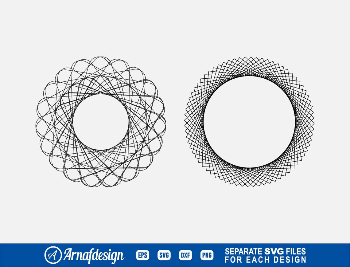 Spirograph SVG, Geometric Svg, Clipart, Cut Files for Silhouette, Files ...