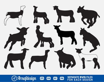 Show lam SVG, markt lam svg, schapen svg, show schapen svg, clipart, gesneden bestanden voor silhouette, bestanden voor Cricut, Vector, dxf, png, ontwerp