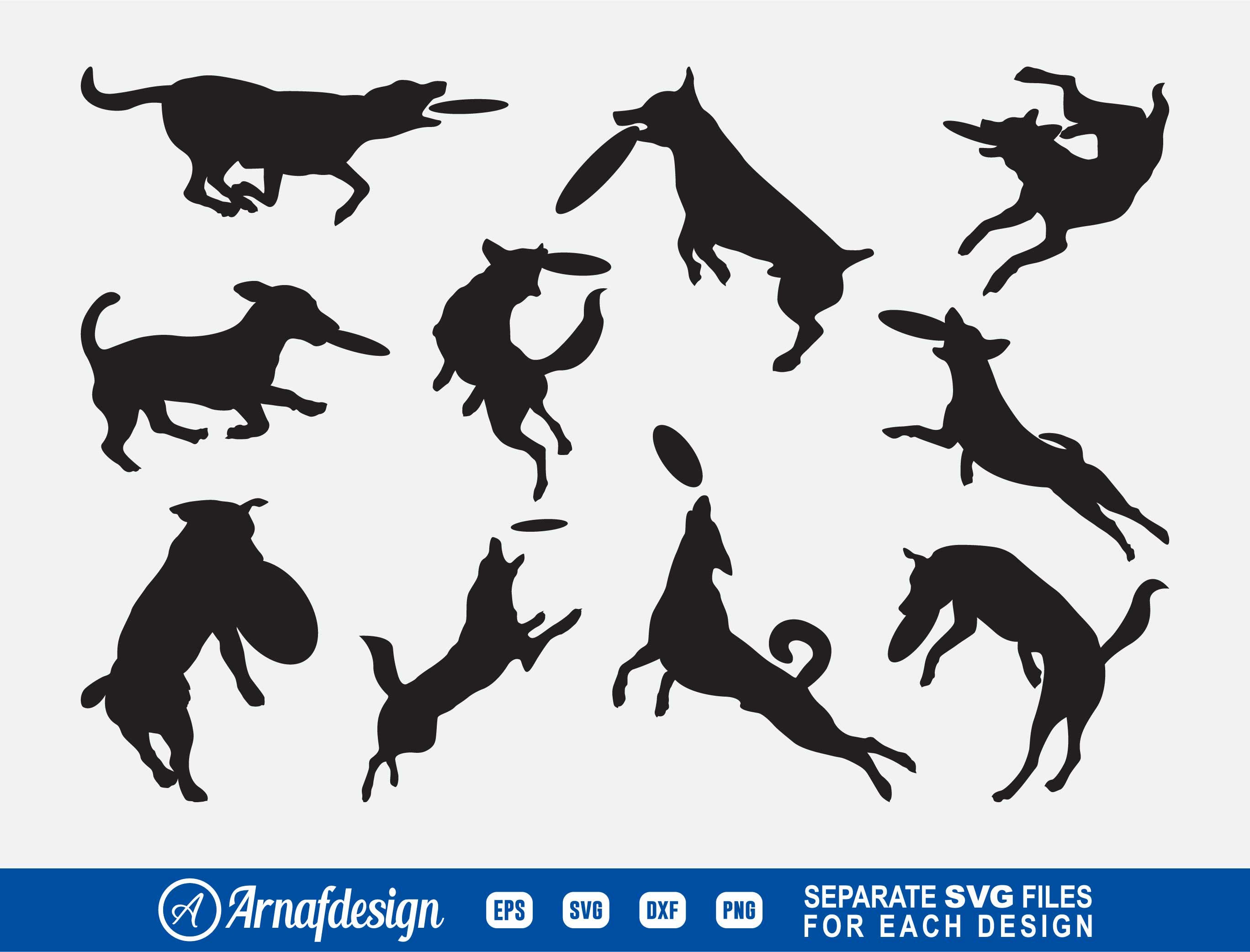Cutable Doge Frisbee Dog SVG, Dog Frisbee Svg, Jumping Dog Svg, Vector, Silhouette ...