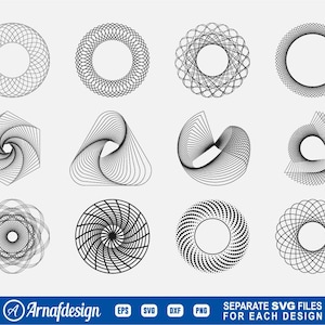 Spirograph SVG, Geometryczny svg, Clipart, Pliki do cięcia dla sylwetki, Pliki dla Cricut, Wektor, dxf, png, Projekt
