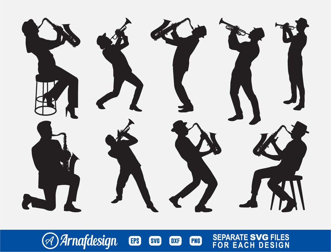 Trumpet Player SVG, Jazz Musician Svg Vector, Silhouette, Cricut ...