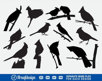 Cardinal SVG, Cardinal Bird svg, Bird svg, Cardinal Layered svg, Clipart, Cut Files for Silhouette, Files for Cricut, Vector, dxf, png
