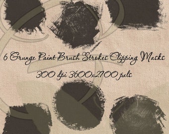 Digital Clipping Mask Grunge Brush Stroke Texture Photography Art Black PNG Grungy Overlay Background Download Set 1