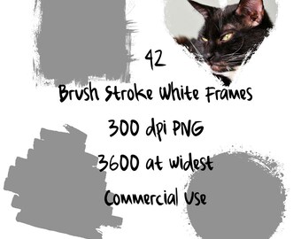 42 Grungy Texture, White Grunge Transparent Overlay, Photo Frame Clipart, Distressed Edges Borders, Grunge Pattern PNG, Commercial Use