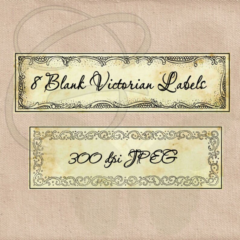 Printable Victorian Blank Hand Drawn Grungy Design Label - Etsy