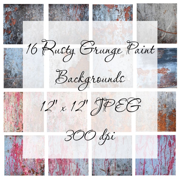 Digital Photo Urban Decay Distressed Rusty Red Gray Paint Grunge Bundle Texture Photography Background Download