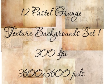 Grunge Texture Digital Paper: Distressed Pastel Photography Backgrounds (Digital Download)