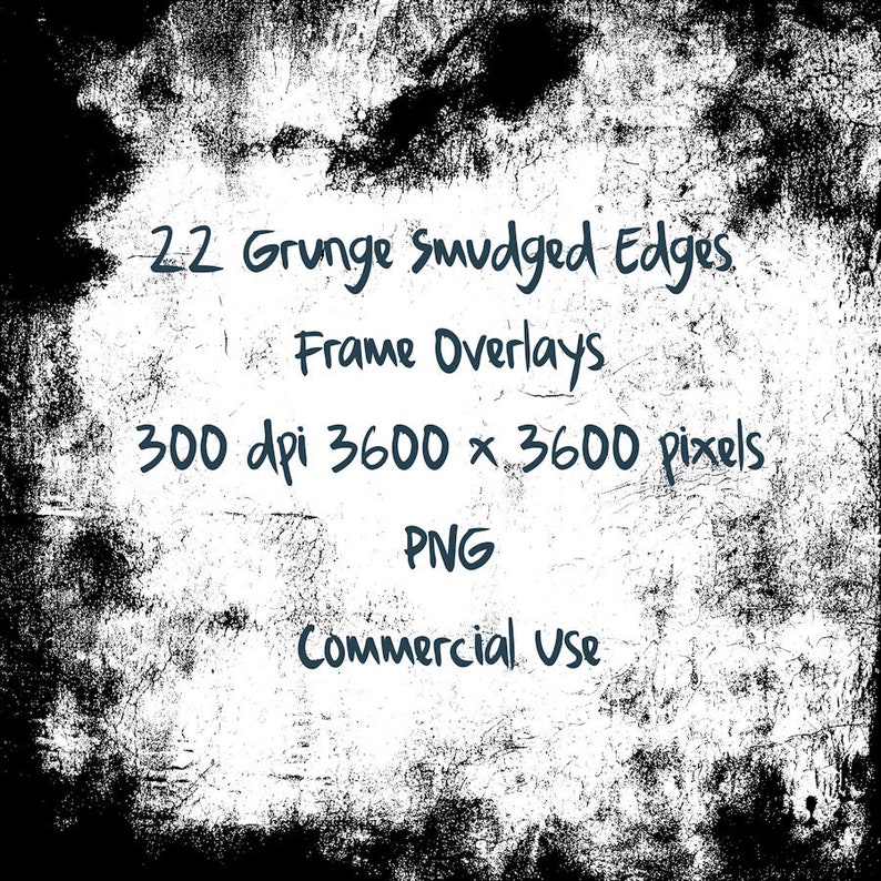 Messy Grunge Overlay PNG Frames, Transparent Grungy Effect, Black ...