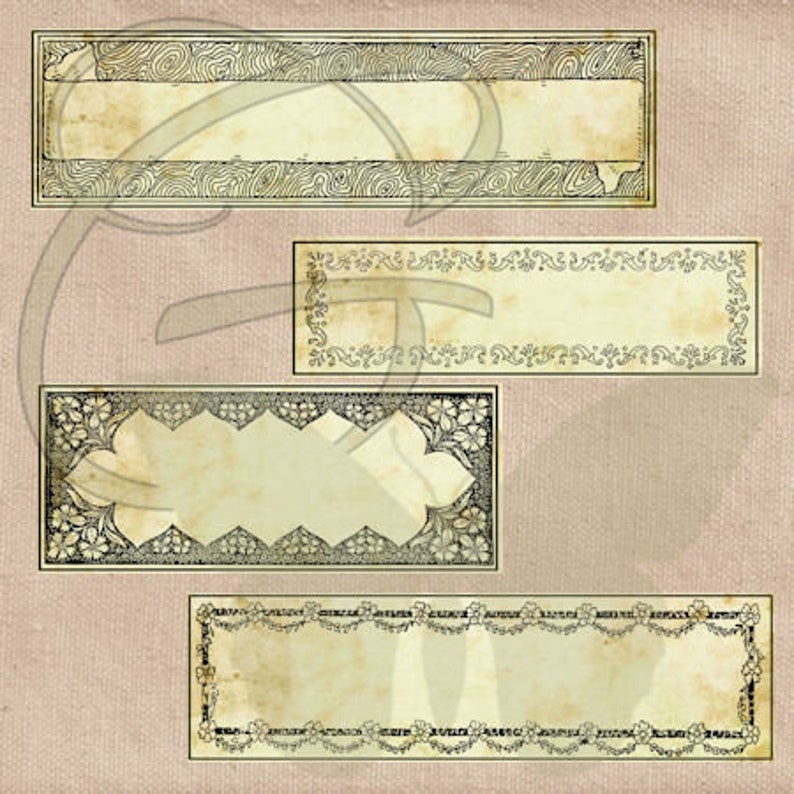 Printable Victorian Blank Hand Drawn Grungy Design Label - Etsy