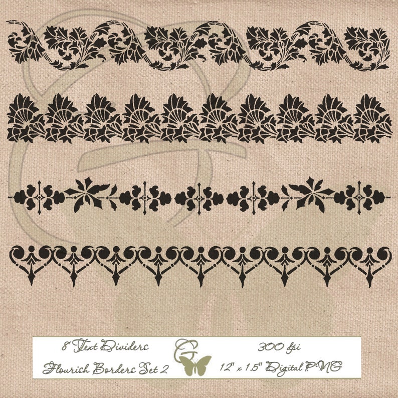 Download Text Divider Flourish Border Bundle Hand Drawn Decorative ...