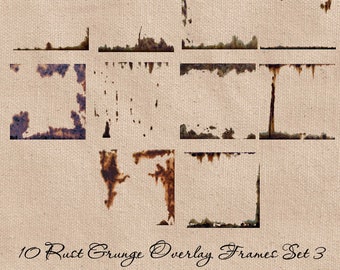 Grungy Frame Digital Photo Effect Grunge Texture Rust Photography Art Overlay Collection Download Set 3