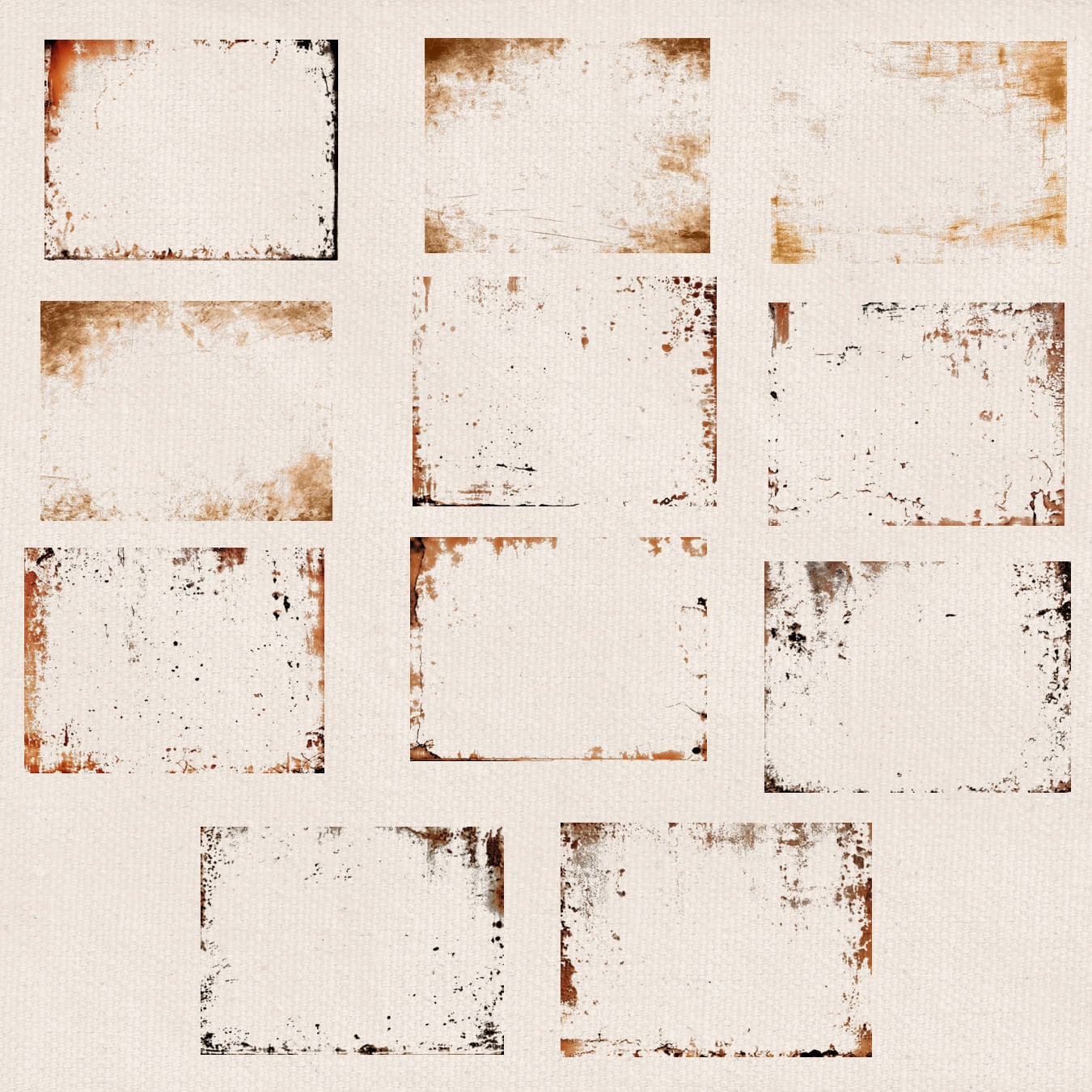 45 Grungy Patterns, Red Rust Frame Overlay, Industrial Textures, Old ...