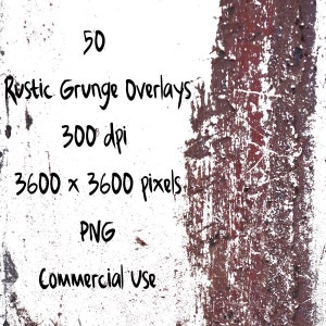 50 Red Rust Grunge Overlay Textures: Steampunk PNG (Digital Download)