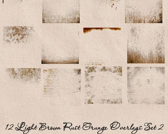 Light Brown Rust Grunge Digital Scratched Distressed Overlay Effect Aged Texture Photography Grungy Transparent Download Collection Set 2