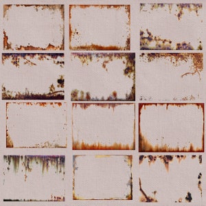 60 Grungy Patterns, Red Rust Frame Overlay, Industrial Textures, Old ...