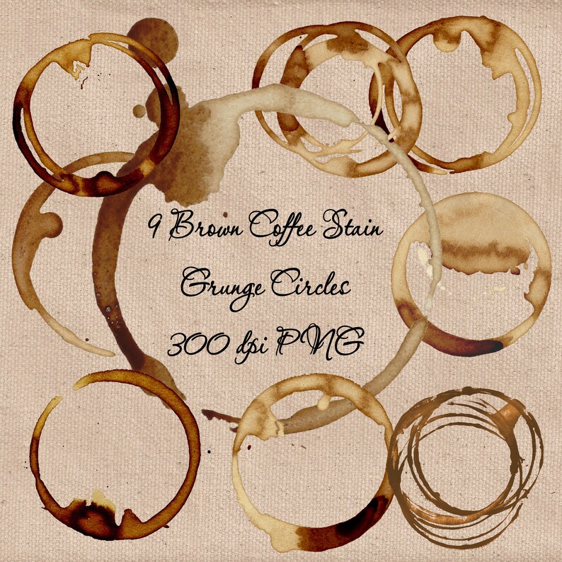 Download Coffee Stain Grunge Clipart Bundle Brown Overlay Frame Circle Design Image Transfer Printable Digital Transparent Png Download Clip Art Art Collectibles Colonialgolfhart Com