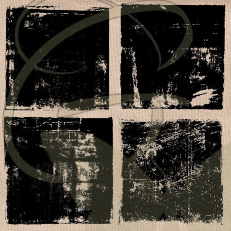Grunge Paint Smudge Texture Overlays: Black PNG Clipping Masks (digital ...