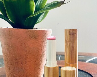 Tinted Lip Balm • Handmade with Beeswax & Jojoba in Bamboo Tube
