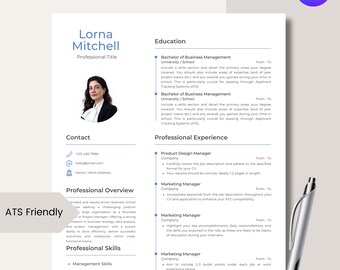 ATS Friendly Template Professional Resume Template With Photo Resume ...