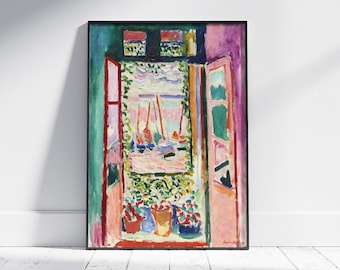Henri Matisse 'Open Window' Replica Painting: Handmade Wall Art