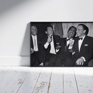 The Rat Pack Poster, Vintage Wall Art, Black And White Print, Farmhouse Decor, Old Hollywood, Vintage Wall Decor, gift For music Lover
