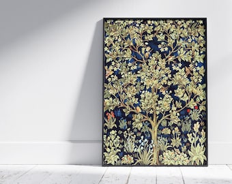 Framed William Morris 'Tree of Life' Textured Canvas Print