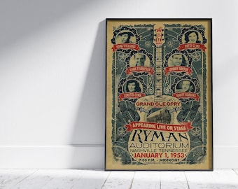 Vintage Ryman Auditorium Poster: Grand Ole Opry, 1953, Gallery Wrap