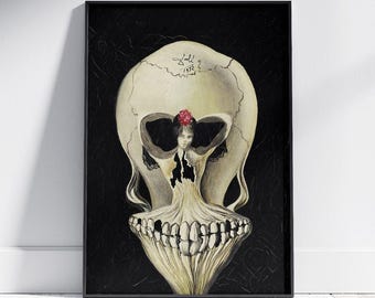 Salvador Dali Ballerina Skull Print: Bizarre Surrealist Fine Art