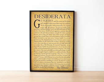 Desiderata Poem Print - Max Ehrmann Poetry Wall Art