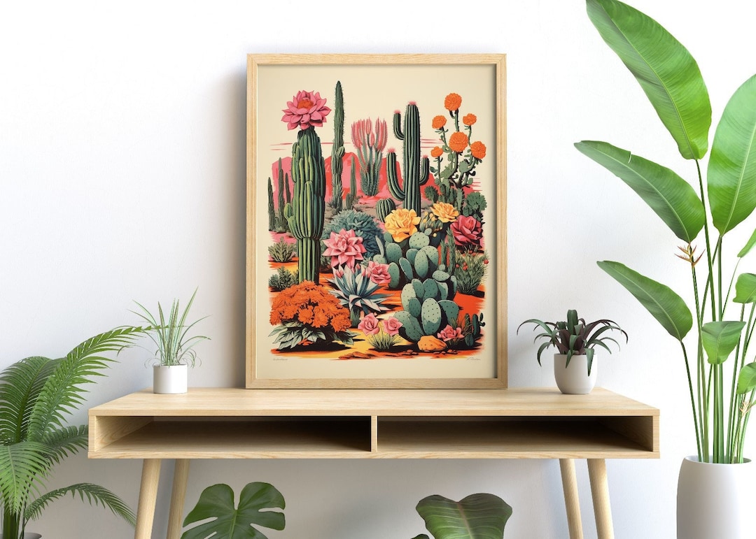 Vintage Mexican Cactus Art Print: Botanical Wall Decor - Etsy