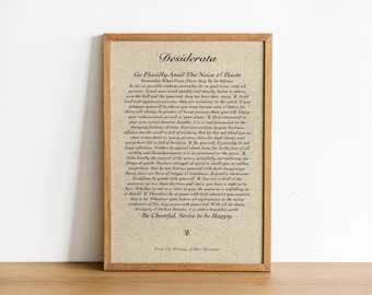 Desiderata Poem Print - Max Ehrmann Poetry Wall Art