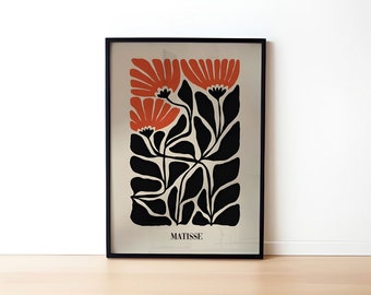 Matisse Style Flower Art Print: Boho Gallery Wall Decor